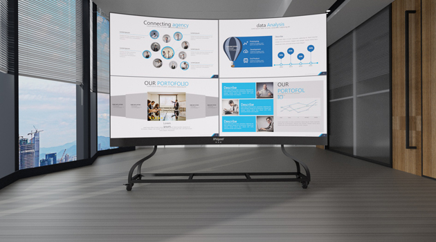 6 application of COB Curved All-in-one LED Screen-Enterprise exhibition hall.jpg