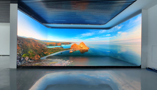 Four-sided LED CAVE Immersive P2.97 in the Corporate Exhibition Hall